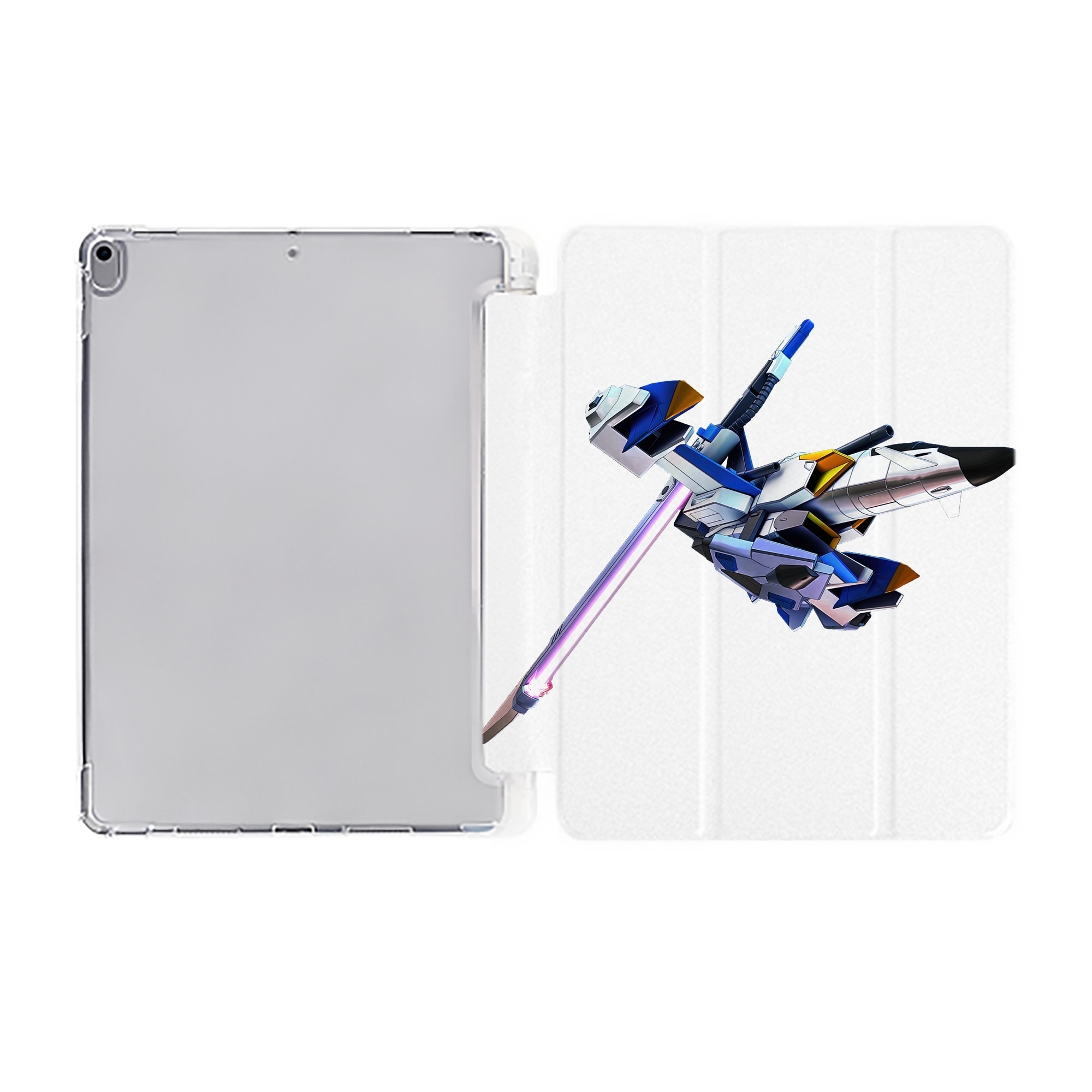 （画像用） 機動戦士ガンダム Mobile Suit Gundam IPad ケース ペン収納付き 三つ折りスタンド PUレザー×シリコン 対応機種9.5/10.5/10.9インチ